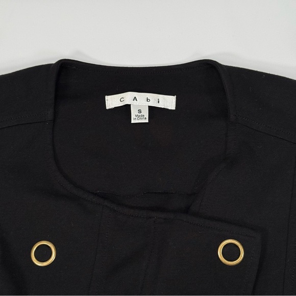 Cabi Women's Black Moto Jacket Small S Double Breasted Zip Cropped Lightweight - Picture 4 of 7